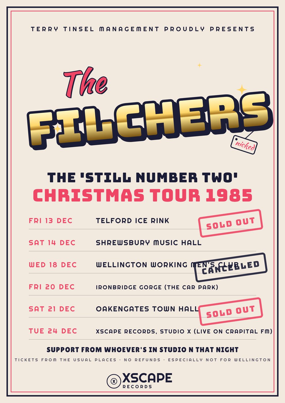 The Filchers, the Still Number Two Christmas tour 1985